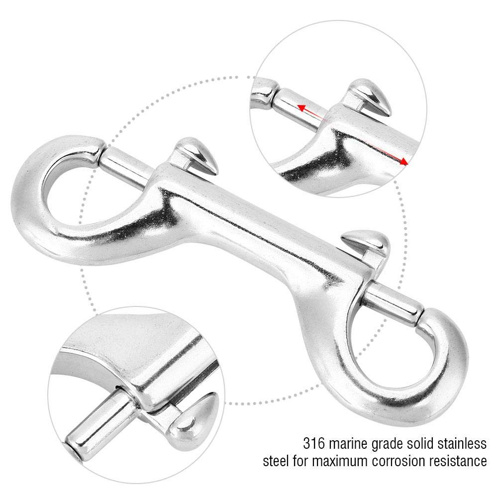 Tbest Silver Stainless Steel Double Carabiner, 5 Sizes - Durable, Corrosion Resistant, Easy to Use, Wide Application - Image 3