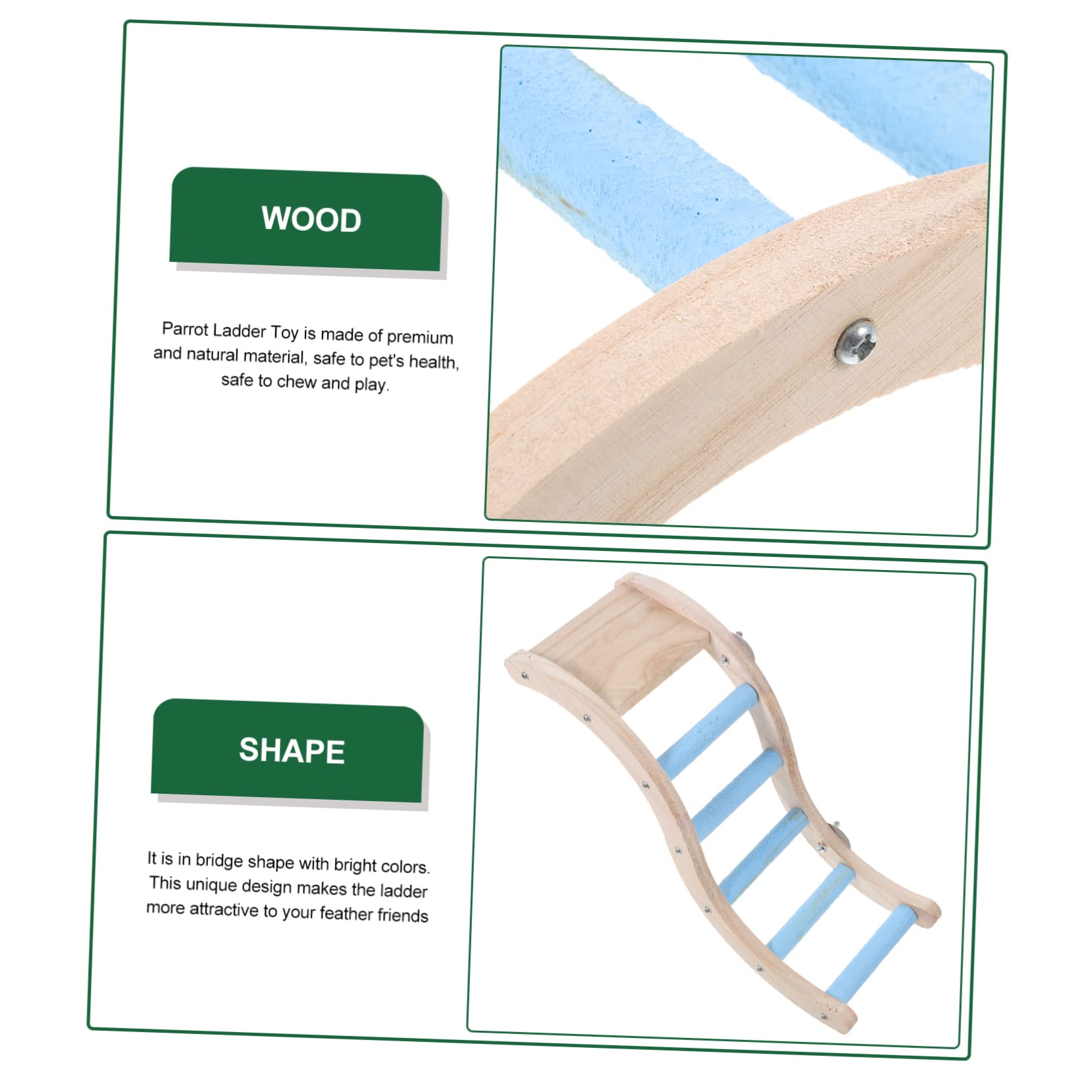 BESPORTBLE Parrot Ladder Bird Cage Accessory Creative Parrot Climbing Toy for Budgies