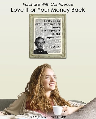 Miniatura 7 de Buzz Unplugged Motivational Wall Art Edgar Allen Poe Collection There is No Exquisite Beauty Edgar Allan Poe Decor - Positive Affirmations Wall