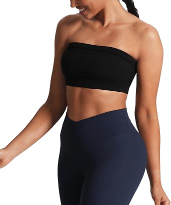 Aoxjox Strapless Mesh Bandeau Sports Bra