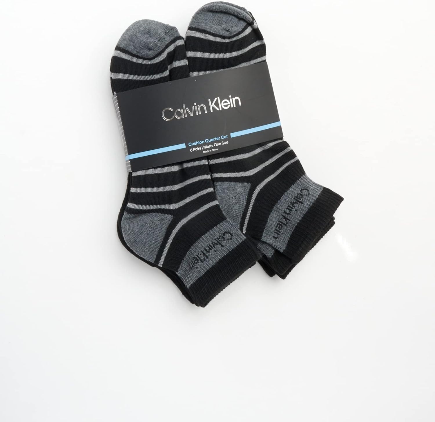 Calvin Klein Mens Quarter Socks - 6 Pack Performance Cushioned High Quarter Cut Athletic Socks for Men With Arch Support - Image 2