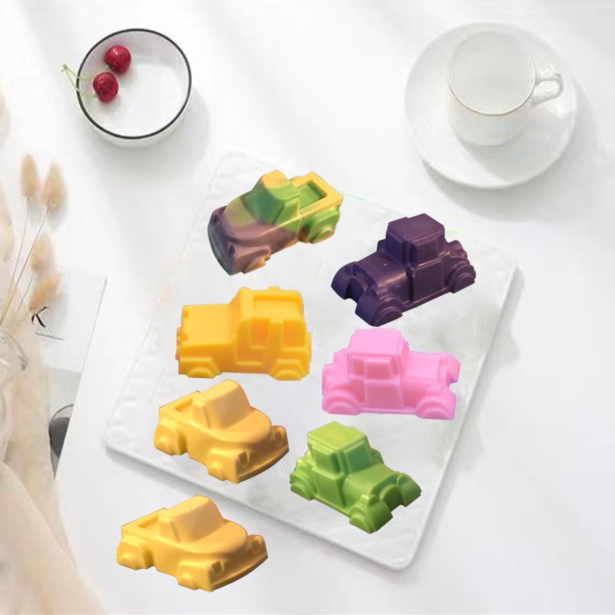 Silicone Cake Mold - 6 Cavity Sports Car & Handmade Bread Mold (2PCS)