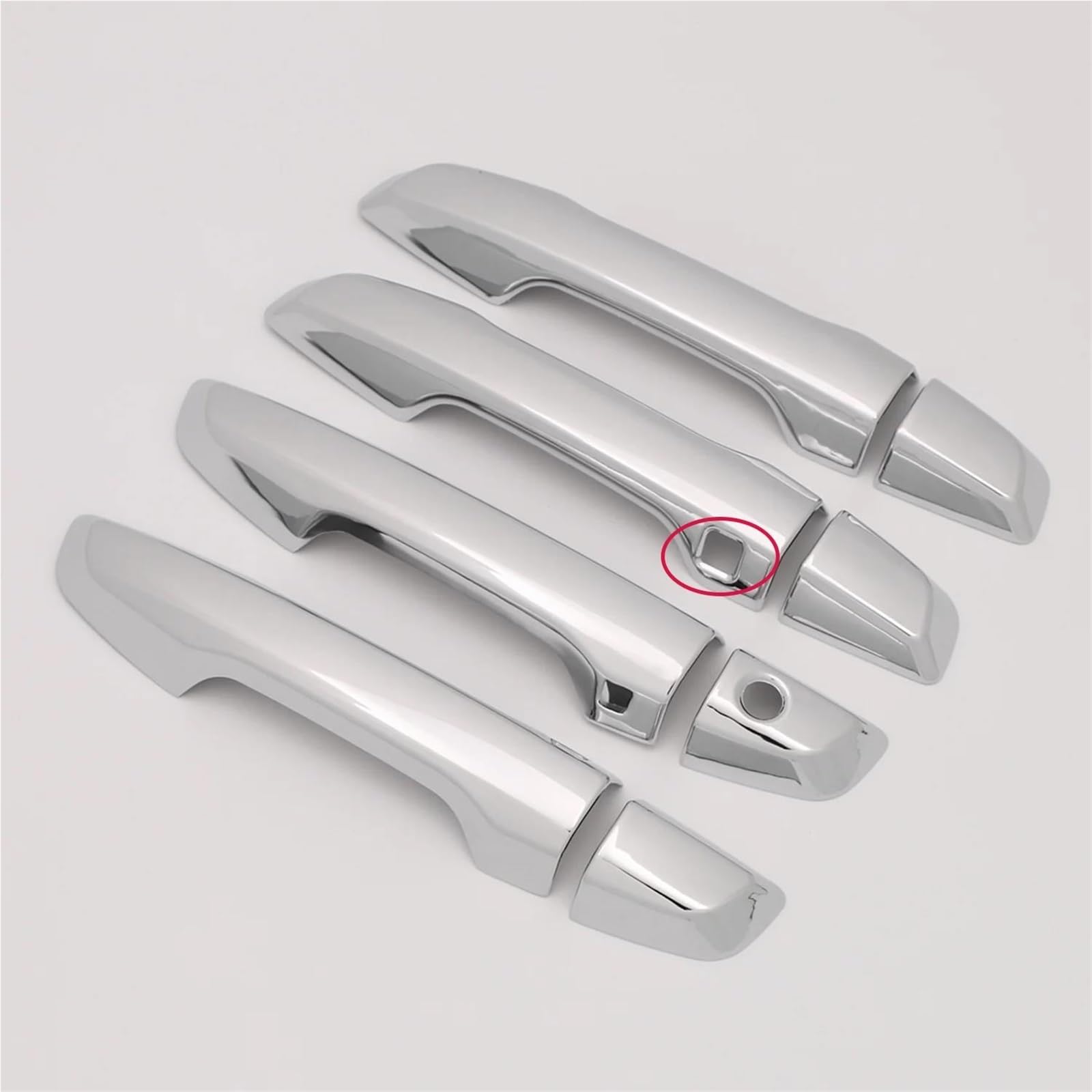 SLIMES for CR-V for CRV 2017-2021 Carbon Fiber Chrome Car Door Handle Covers Trim Overlay Styling Auto Accessories Cover Stickers(Silver 2 sensors)