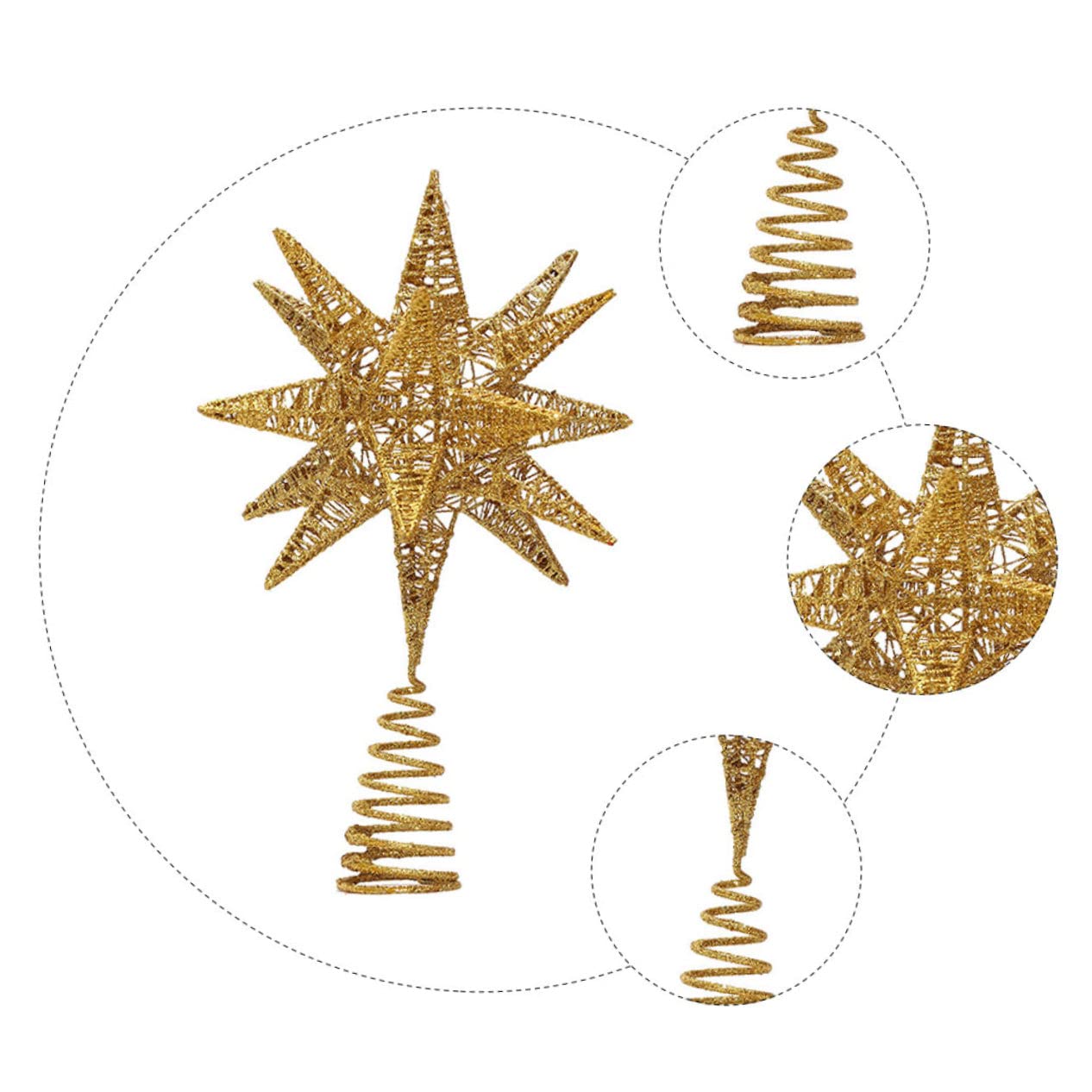 MAGICLULU 1pezzi Decorazione Natalizia Forma di Stella Oggetto Decorativo per Finestre Articolo per Festival Accessorio per Albero di Natale
