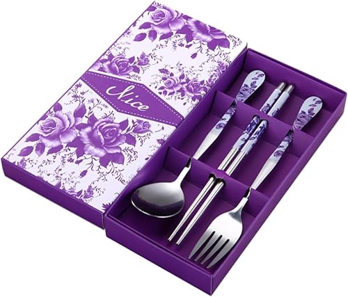 NAMOARLY Palillos portátiles cuchara de acero inoxidable