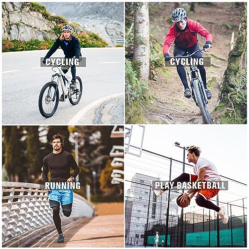 qualidyne Aquecedores de pernas para ciclismo com forro de lã térmico, mangas longas para pernas de