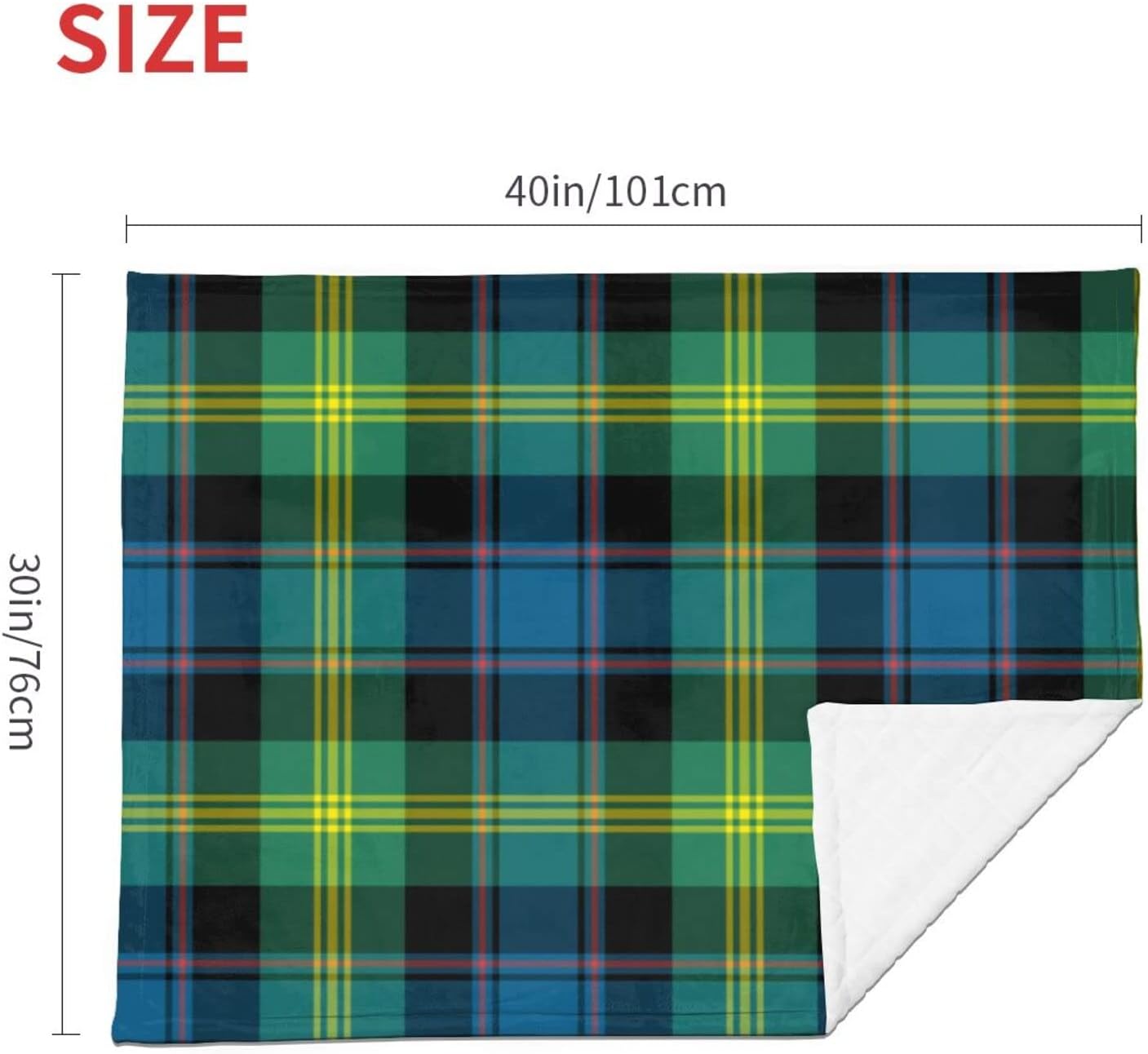 DKJlitter Baby Blanket for Boys Girls, Clan Watson Bright Blue and Green Scottish Tartan Super Soft Comfy Toddler Baby Newborn Double Layer Blanket Shower Gifts for Stroller & Crib 30 x 40 Inch