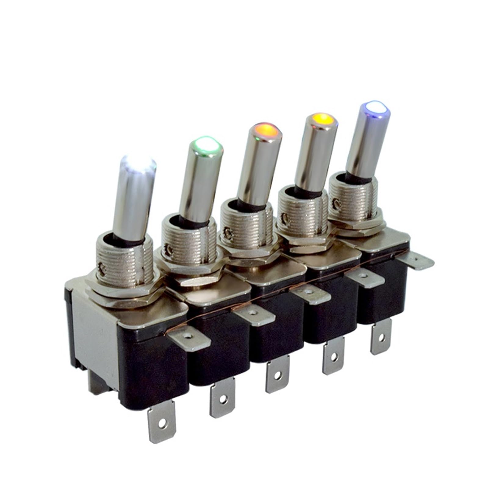 Samochodowa ciężarówka samochodowa 12 V LED przełącznik dźwigienkowy podświetlane światło 3pin ON Off 20 A z osłoną na klapę do samolotu bezpieczeństwa czerwony zielony (przezroczysty fioletowy,