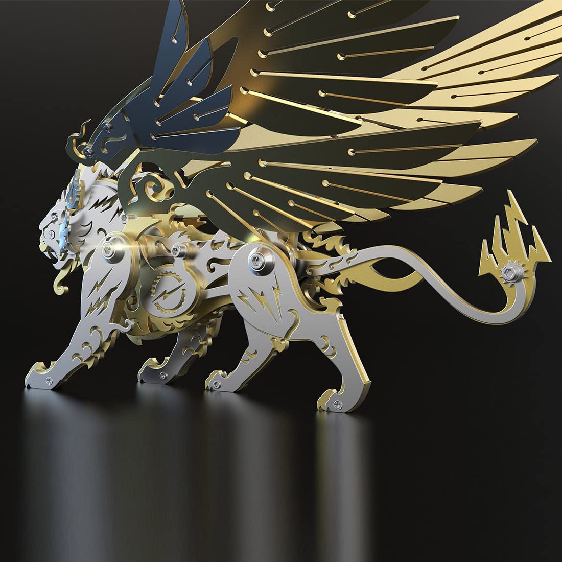 Metalkitor Metalowe puzzle 3D, latający tygrys ze skrzydłami, zestaw modeli - mechaniczna metalowa układanka, DIY, zabawka, ozdoba, rzemiosło montażowe, łamigłówka - idealna dla dzieci i dorosłych