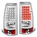 For Chevy Silverado/GMC Sierra Fleetside Pair of LED Tail Brake Lights Chrome Housing Clear Lens)