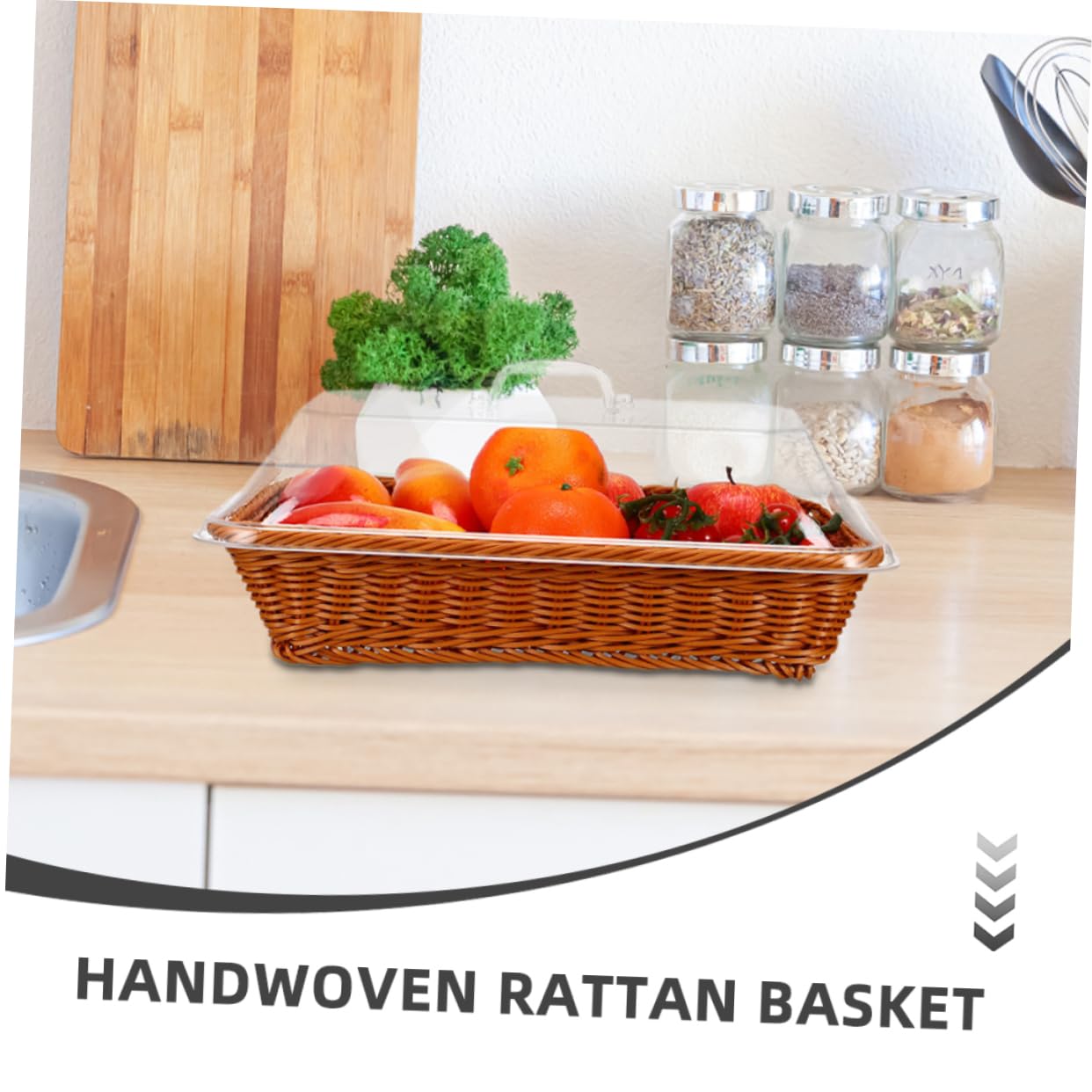 Cabilock Cesta De Ratán Tejida Mano Para Almacenamiento Con Tapa Para Guardar Pan y Frutas De Picnic Para Acampar Al Aire