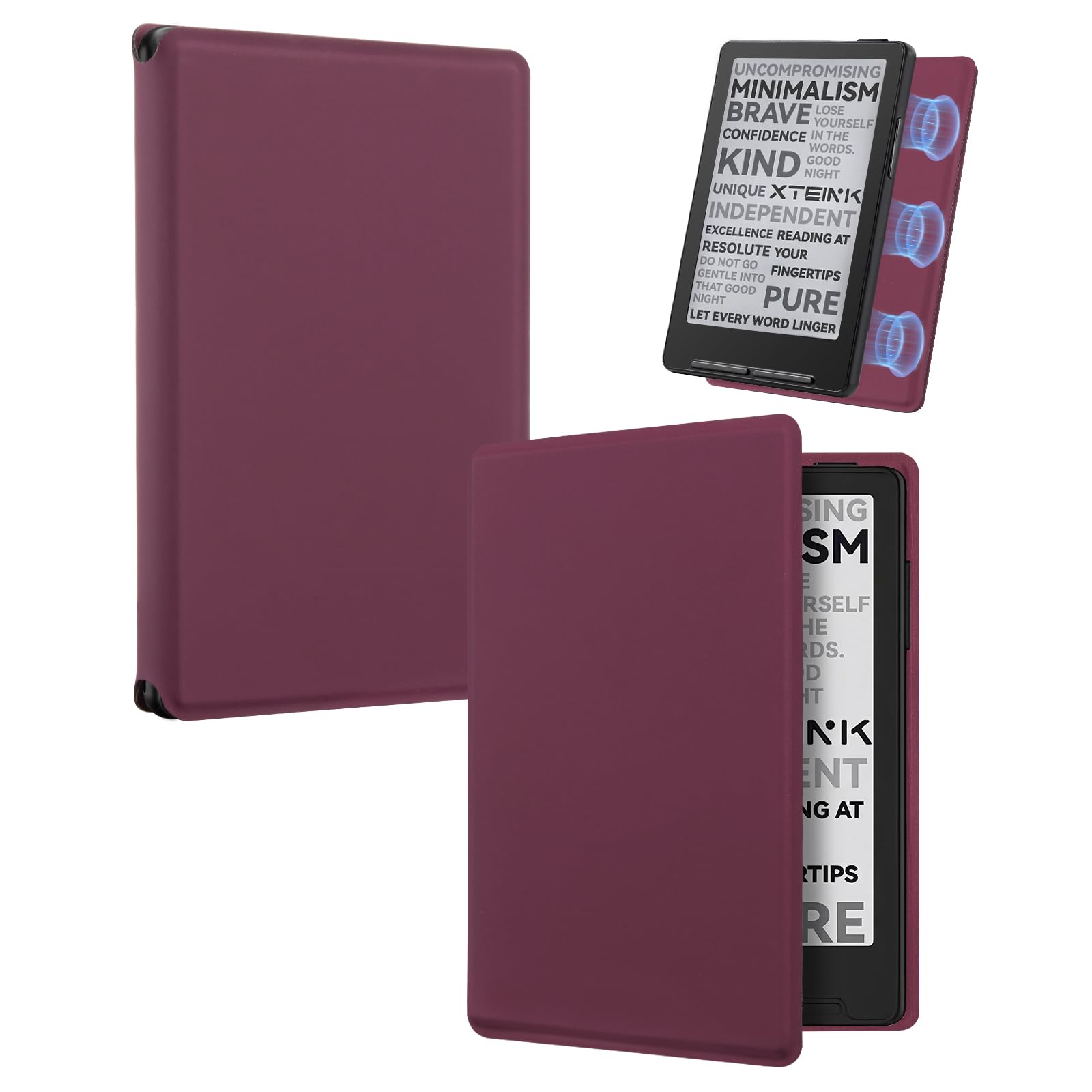 CoBak Magnetic Case for XTEINK X4, Ultra-Lightweight Protective Cover for Xteink X4 E-Reader, Secure Magnetic Attachment(Grape Red)