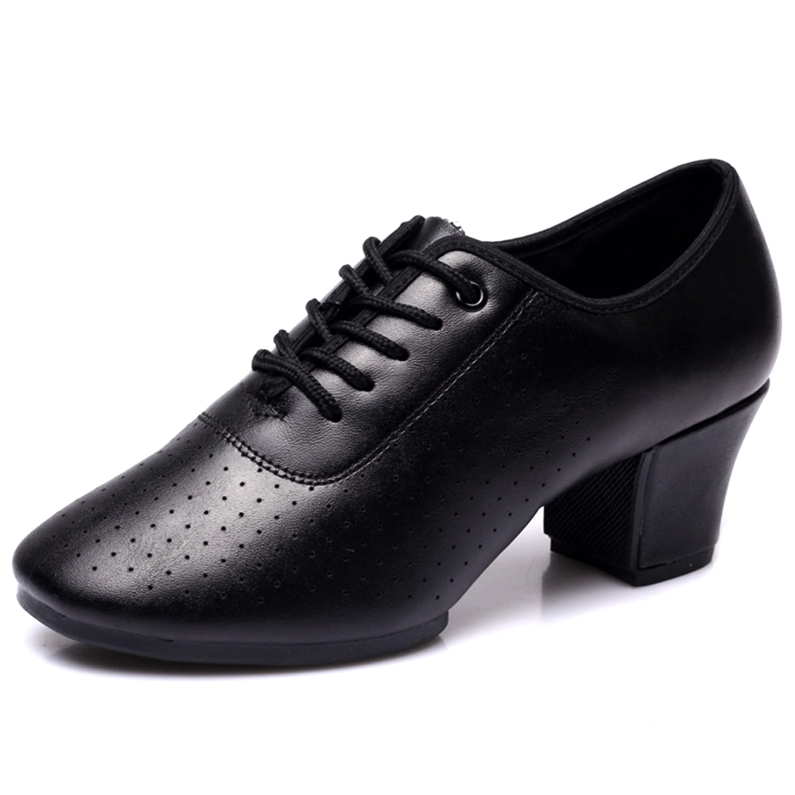 Chaussures de Pratique de Danse Latine pour Femmes, 5cm Talon pour Salsa Latine Ballerine Gymnastique Modern Talons Confort 4 Styles de Semelles au Choix