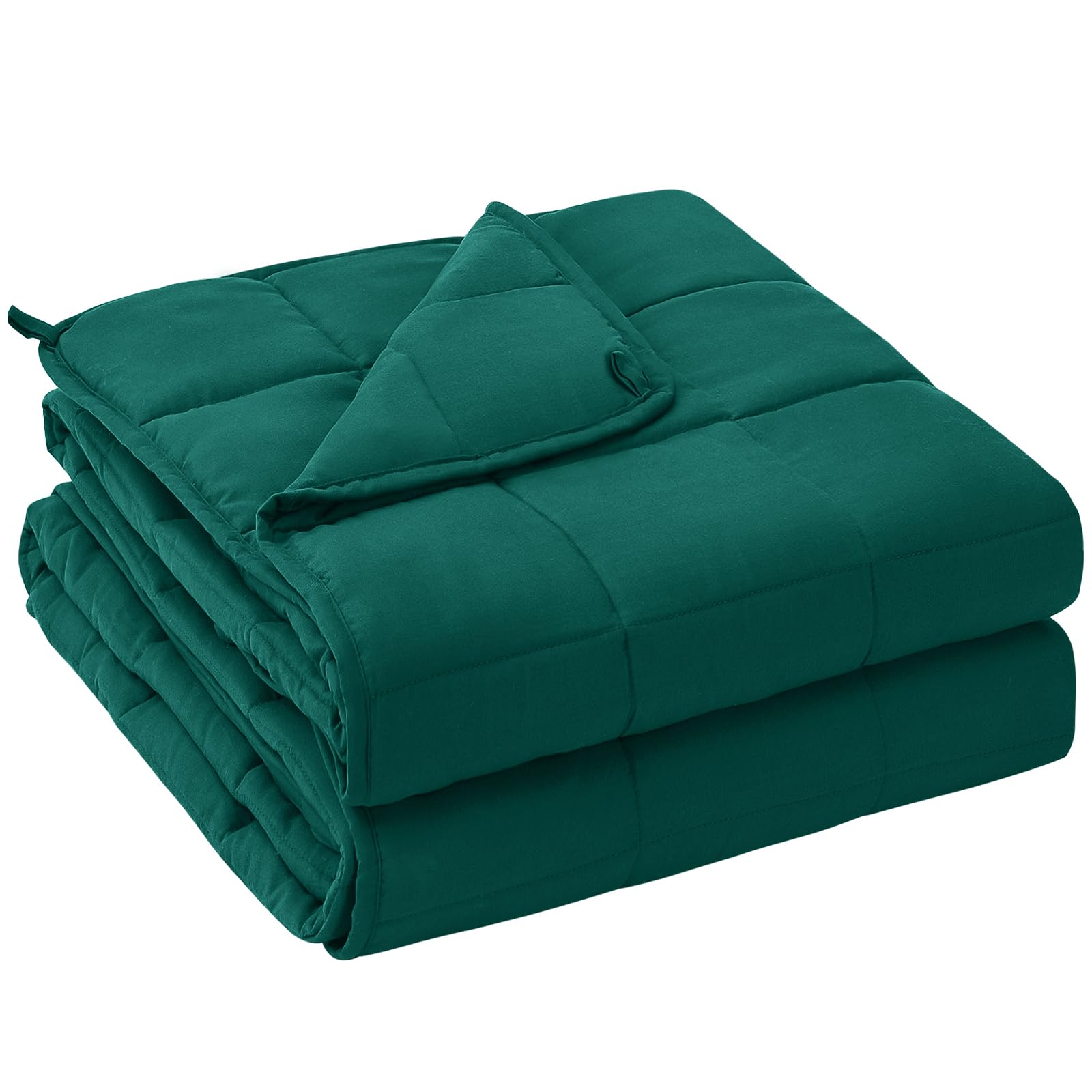 Photo 1 of yescool Weighted Blanket for Adults (15 lbs, 60" x 80", Dark Green) Cooling Heavy Blanket for Sleeping Perfect for 140-160 lbs, Queen Size Breathable Blanket with Premium Glass Bead, Machine Washable