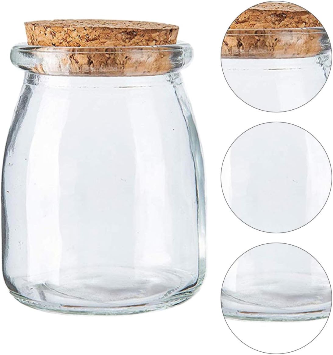 6pcs Glass Jelly Bottles with Lids for Food Storage Containers and Dessert Cups, Wide Range of Uses with Fine Workmanship, for Wedding Candy Bottles and DIY Yogurt Random Color