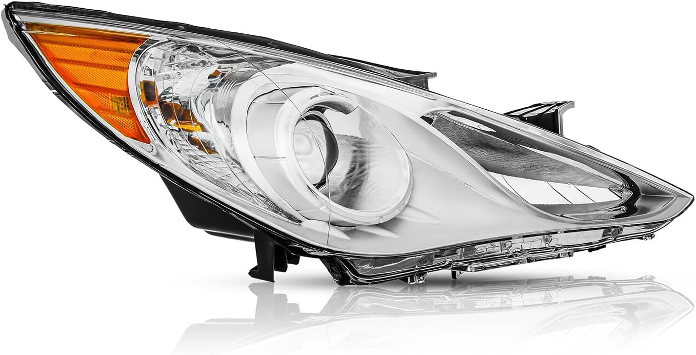 Compatible with Hyundai Sonata 2011-2014 Headlight（Excludes Hybrid） with Halogen Bulbs 92102-3Q000(Passenger Side)