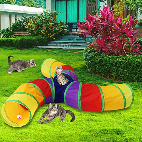 Bemodst Túnel para gatos grandes, tubos e túneis dobráveis em forma de S, túneis para gatos, brinque