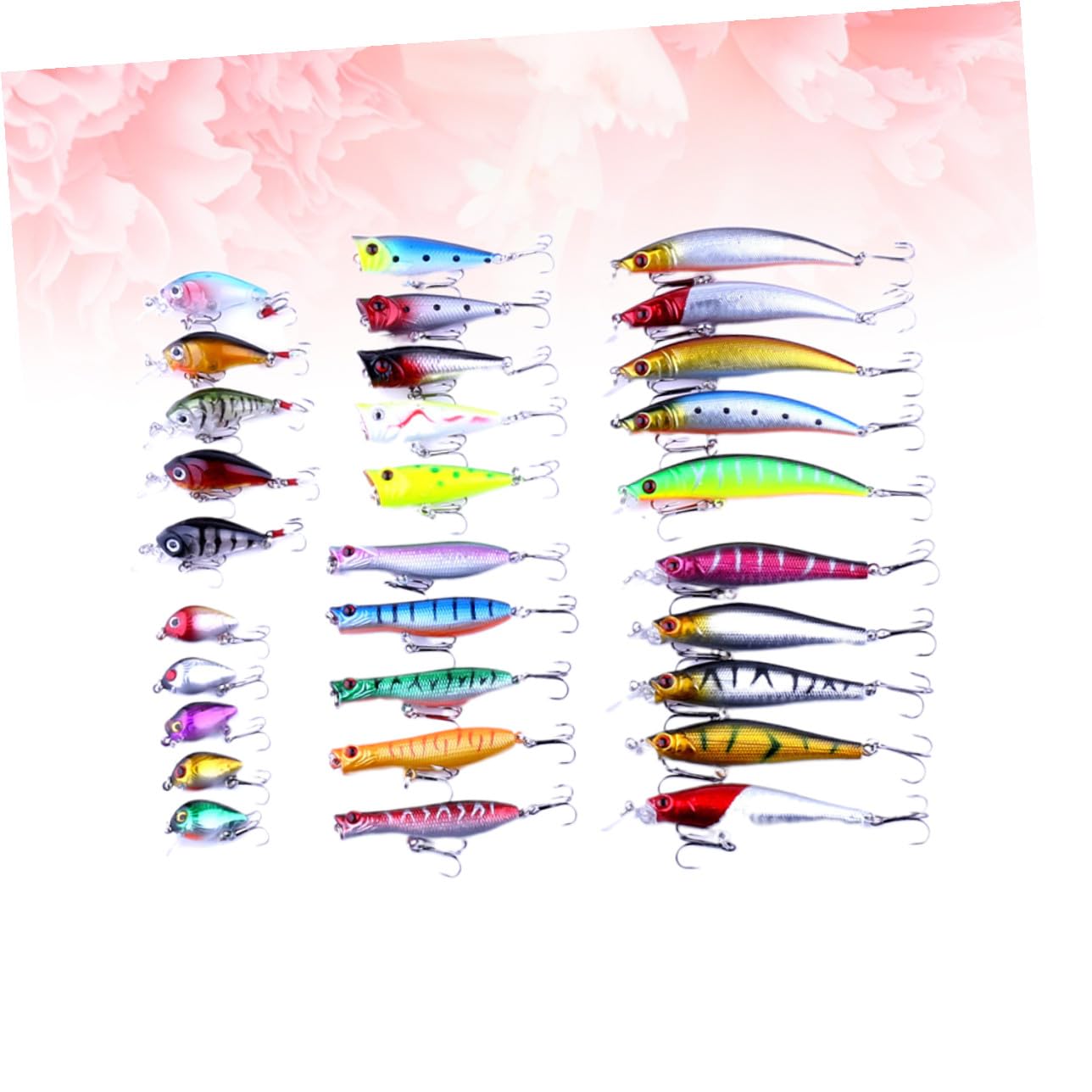 ibasenice Set de 30 Leurres de Pêche en Métal de Poisson, 6 Spécifications, Appâts Synthétiques Attractifs Pêche Sportive Eau Douce