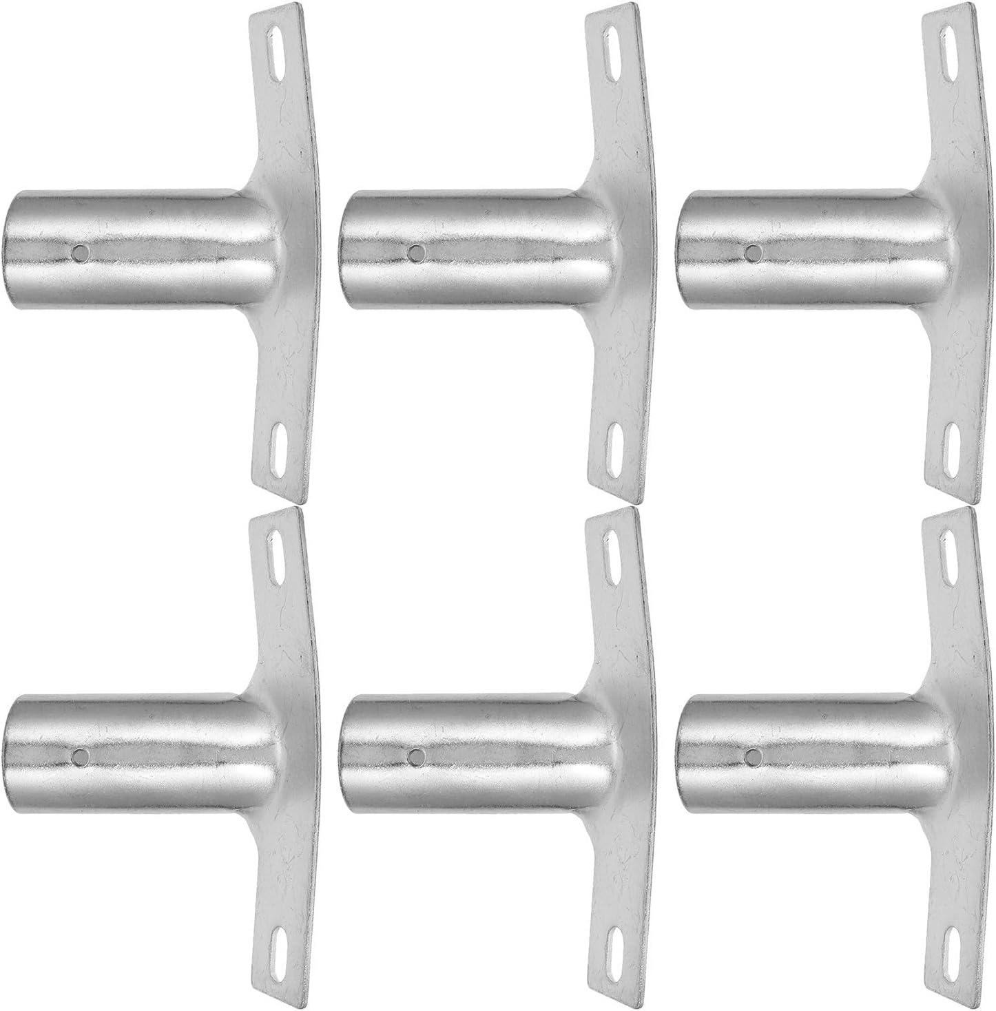 6pcs Heavy Duty Floor Brush Connector Replacement Adapter | Silver Finish, 2.5cm Pole Compatible, Stable Wear-resistant Build for Commercial Maintenance and Household Cleaning