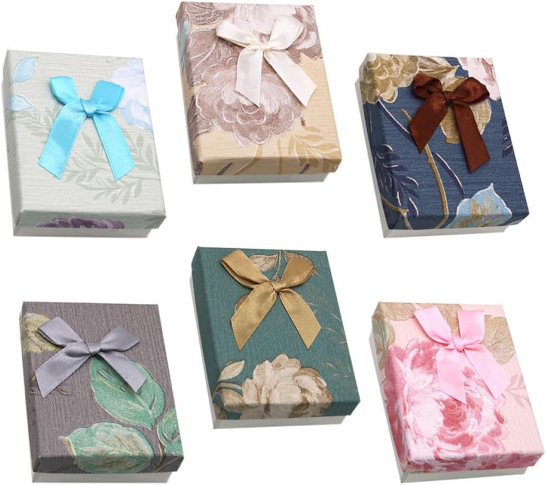 Jewelry Gift Box 6pcs Paper Bowknot Storage Case for Women