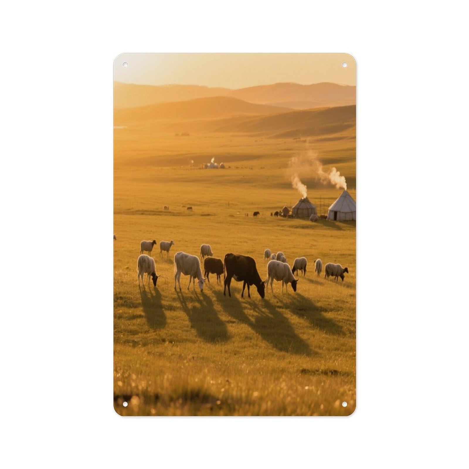 Fekiloot Style Herds Of Cattle And Sheep Wall Decor Metal Signs Tin Signs Poster