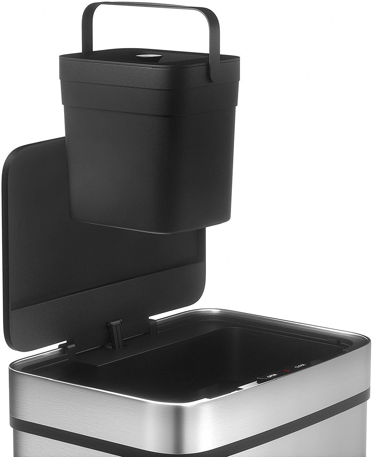 KITCHEN MOVE Narvik waste bin with the small 3L removable bin being lifted out of the top compartment