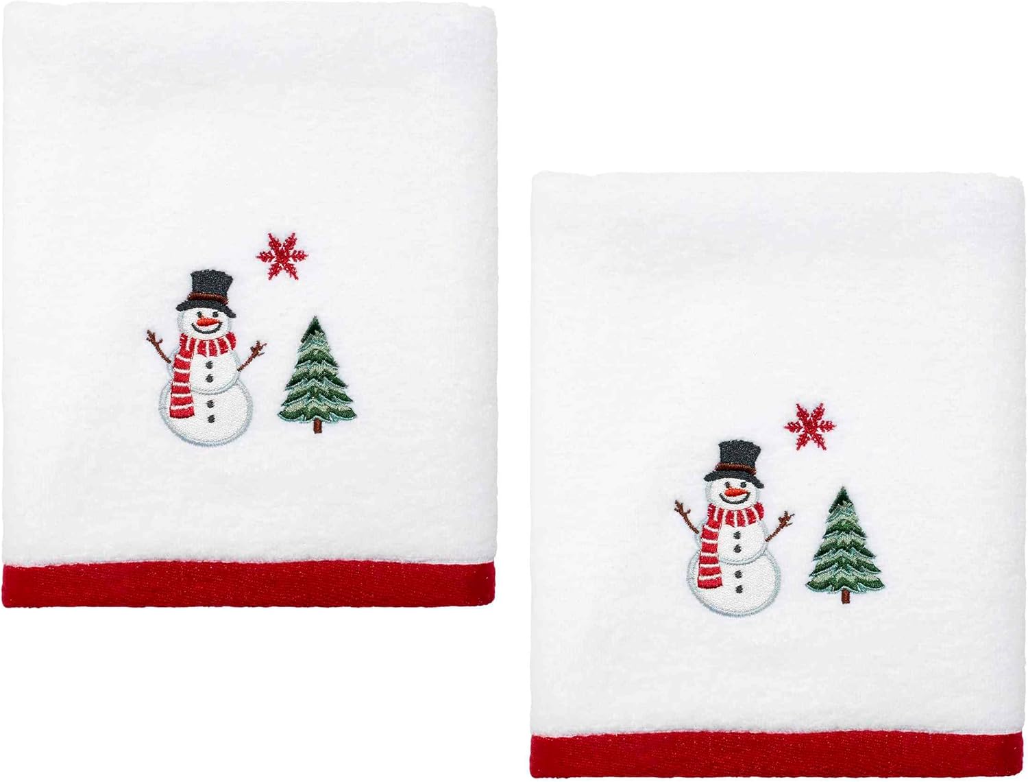 Avanti Linens - Hand Towels, Soft & Absorbent, Christmas Decorations, Set of 2 (Winter Snowman Collection)
