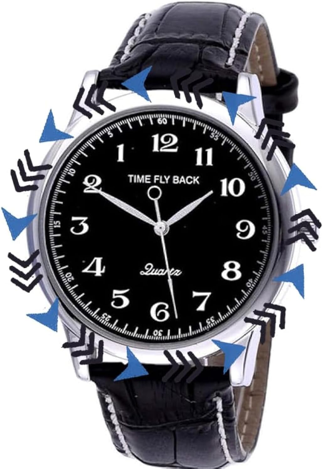 CXML&DASHE Anticlockwise Watch - Reverse Hands & Inverted Numbers/Backwards Q...