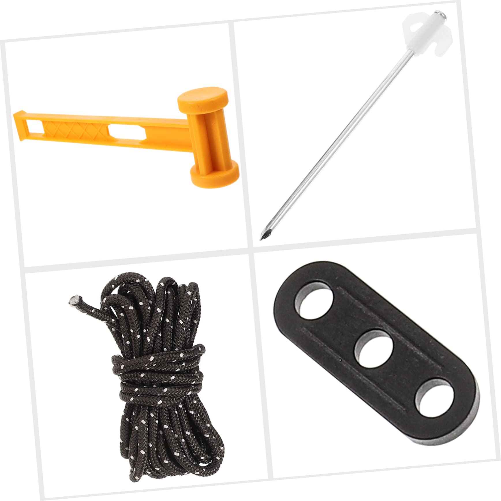 Toddmomy Kit D’Accessoires de Camping pour Tente, Piquets de Sol en Plastique, Corde en Nylon, Design Lisse, Coupe-Vent, Paquet de Rangement