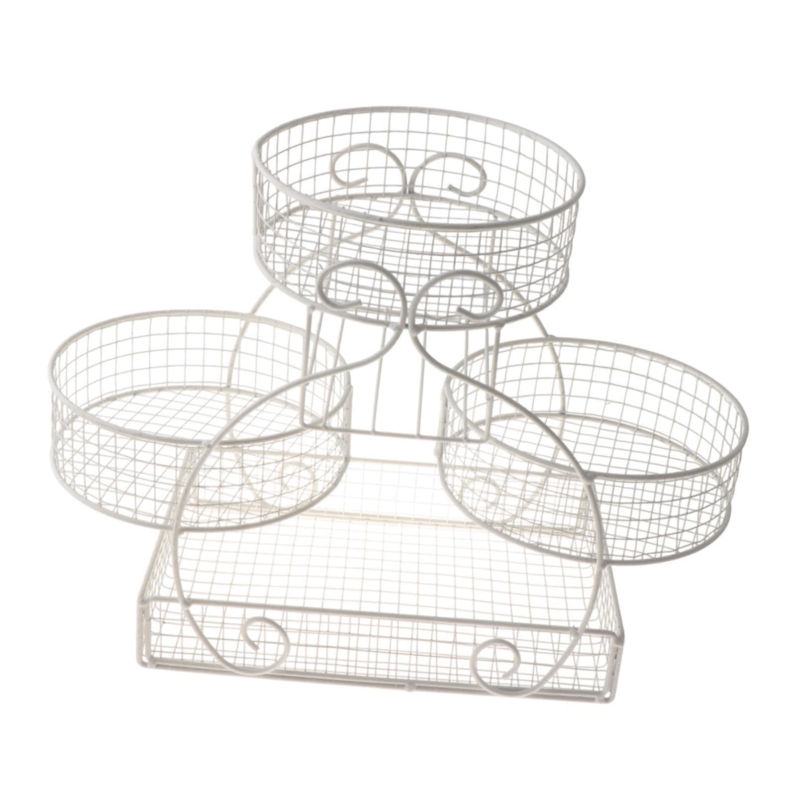 YIXANNX Versatile Multi Tier Vegetable Rack Stylish Fruit Basket Efficiently Organizes Fresh Snacks And Produce In Kitchen Onion Potato Bread Snack Produce, White, 30x20x31cm