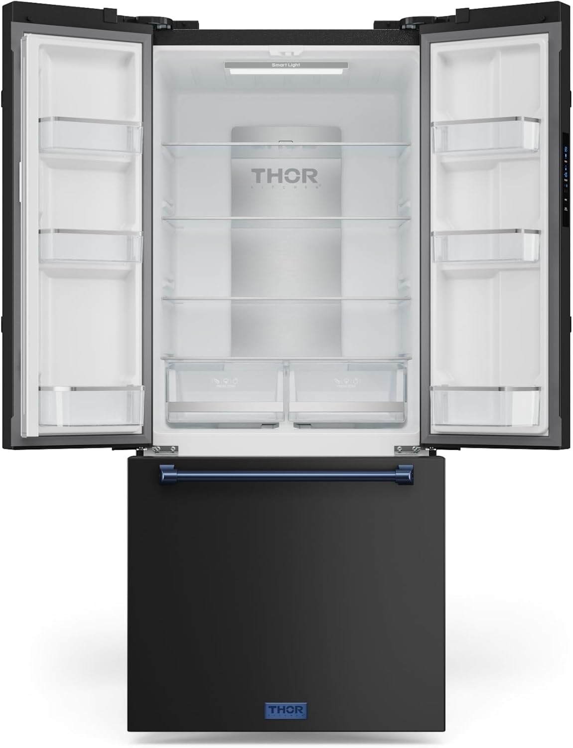 Thor Kitchen Gordon Ramsay 30 Inch 17.7 cu ft French Door Counter Depth Refrigerator with Ice Maker in Black/Navy Blue