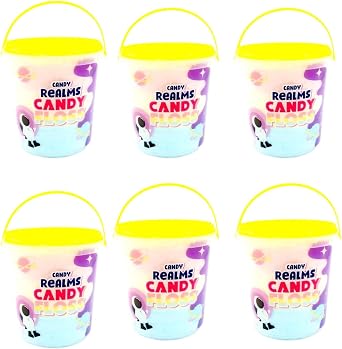 Candy Floss Clouds Fruit Flavored Cotton Candies Bucket Great for Kids Adults Parties Gift Pack of 6