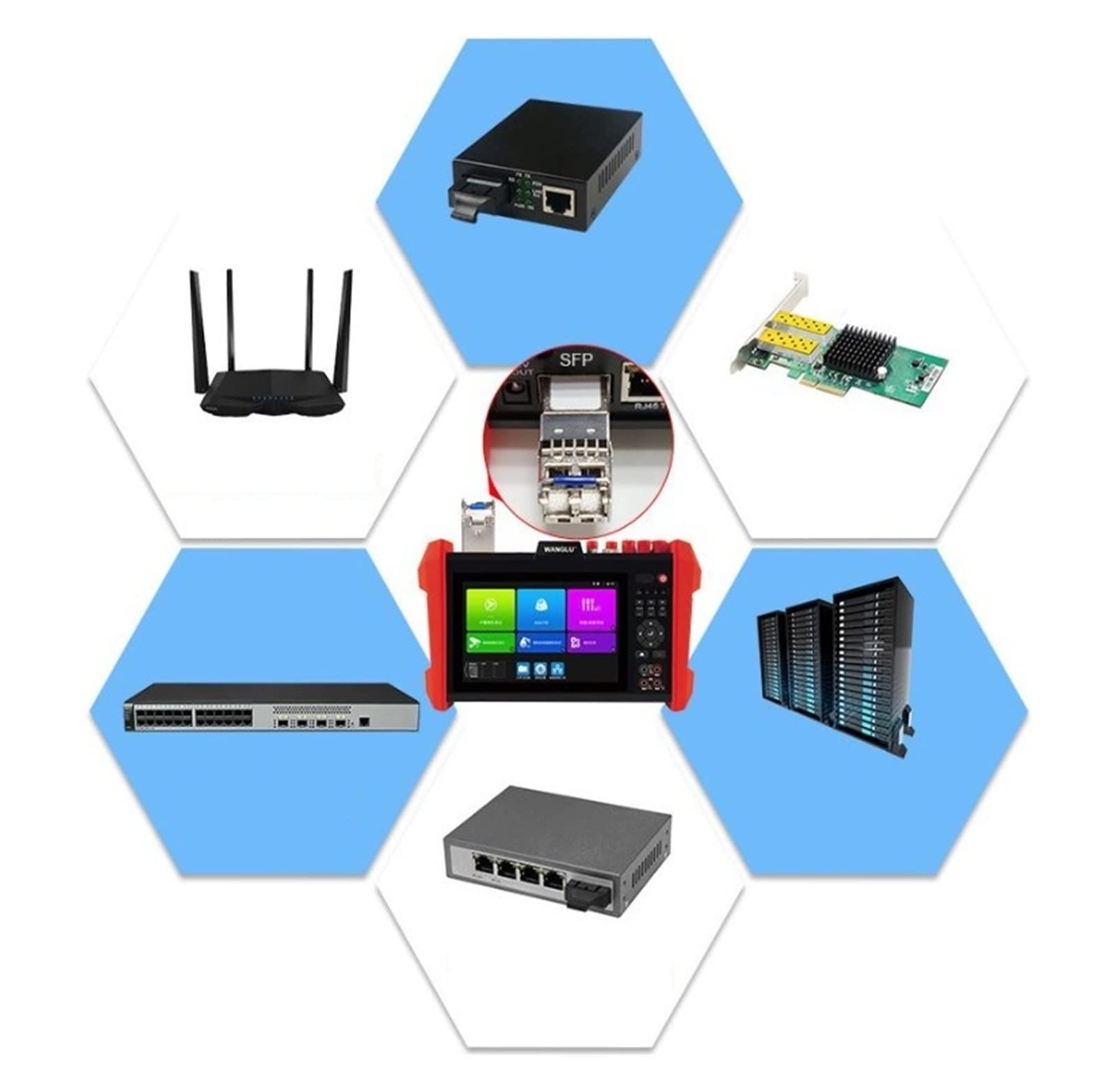 Tester monitoringu wideo 7-calowy tester CCTV z ekranem dotykowym, koncentryczny analogowy tester monitorów wideo AHD/TVI/CVI/CVBS, tester monitorowania sieci wideo 8K(K15-CLMOVTADHSEFG)