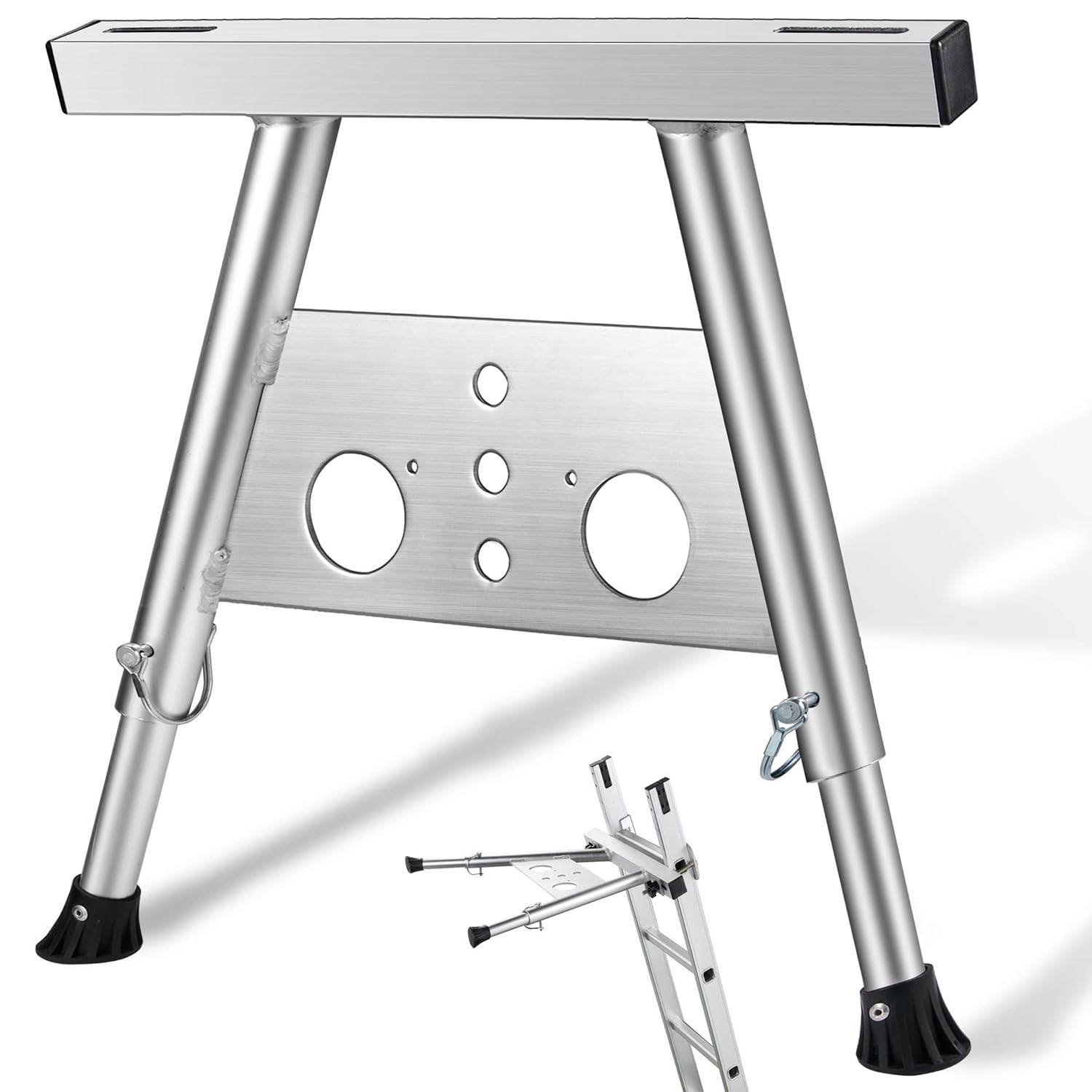 HEYOUTH Distanziatore della scala,Stabilizzatore Di Scala A Forma Di V in Acciaio,Gancio universale per Tetto,Lunghezza Regolabile 22-29.5 ",per scale di estensione,Tetto della scala,Finestra a Parete