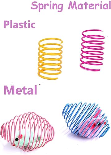 Miniatura 2 de Paquete de 18 bolas de resorte de metal para gatos, elásticas, grandes y grandes, juguete en espiral, bolas arrugadas, bobinas enrollables, resortes