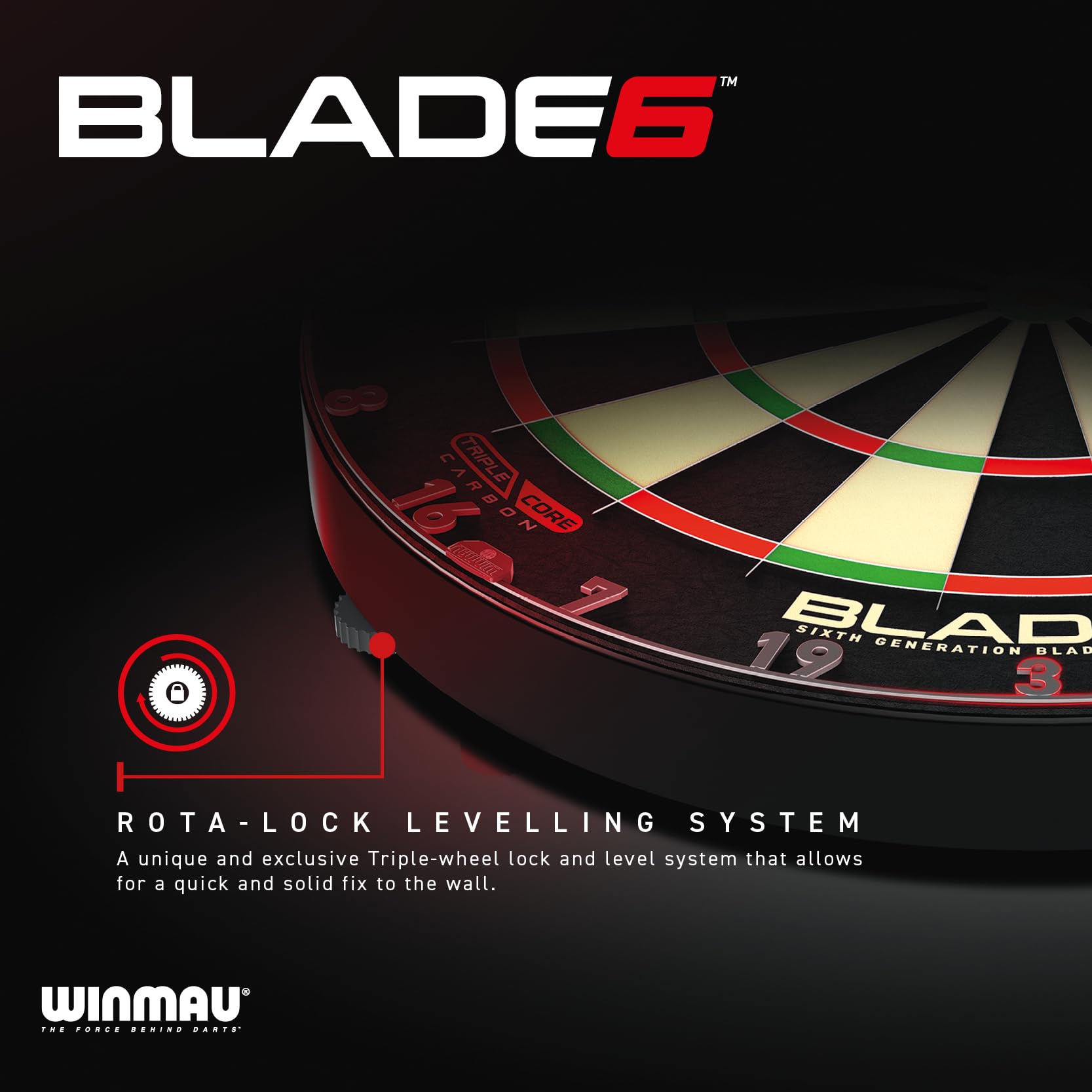 WINMAU Blade 6 Professionelle Bristle Klassische Dartscheibe with Surround und Darts Set (2 Sätze Darts)