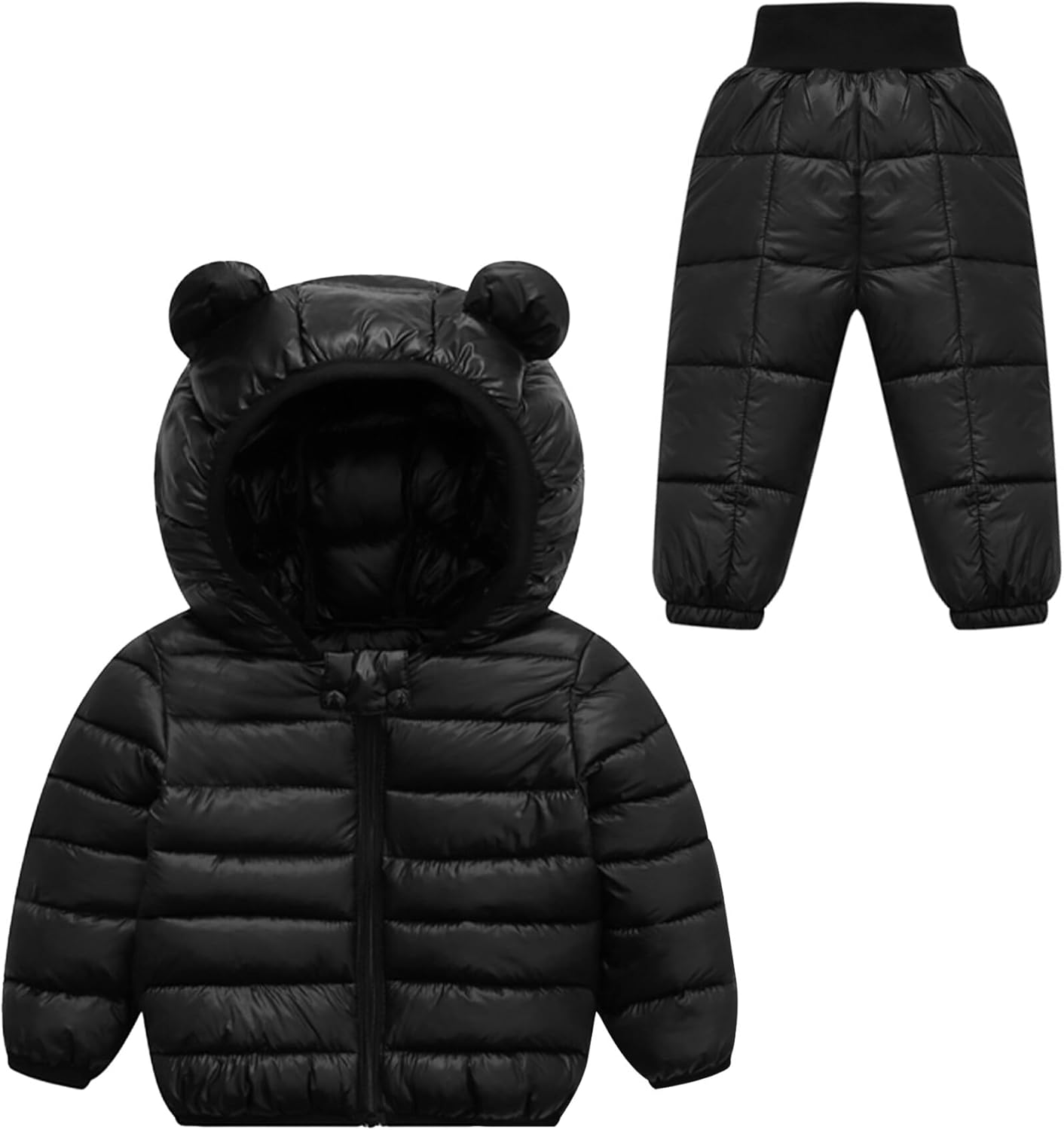 Happy Cherry Baby Toddler Two Piece Snowsuit Winter Down Jacket with Elastic Waist Snow Pants