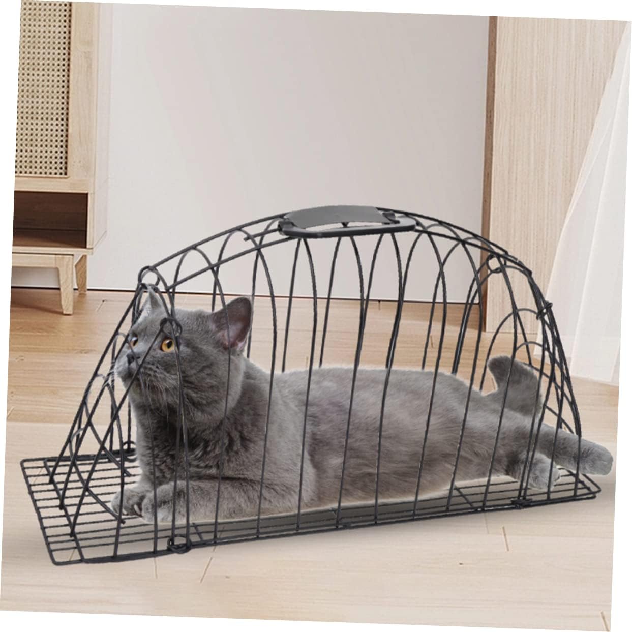 Cat Bathing Cage Wear Resistant Pet Shower Cage for Cats Breathable Scratch Resistant Design Convenient for Bathing Drying Portable Cat Grooming