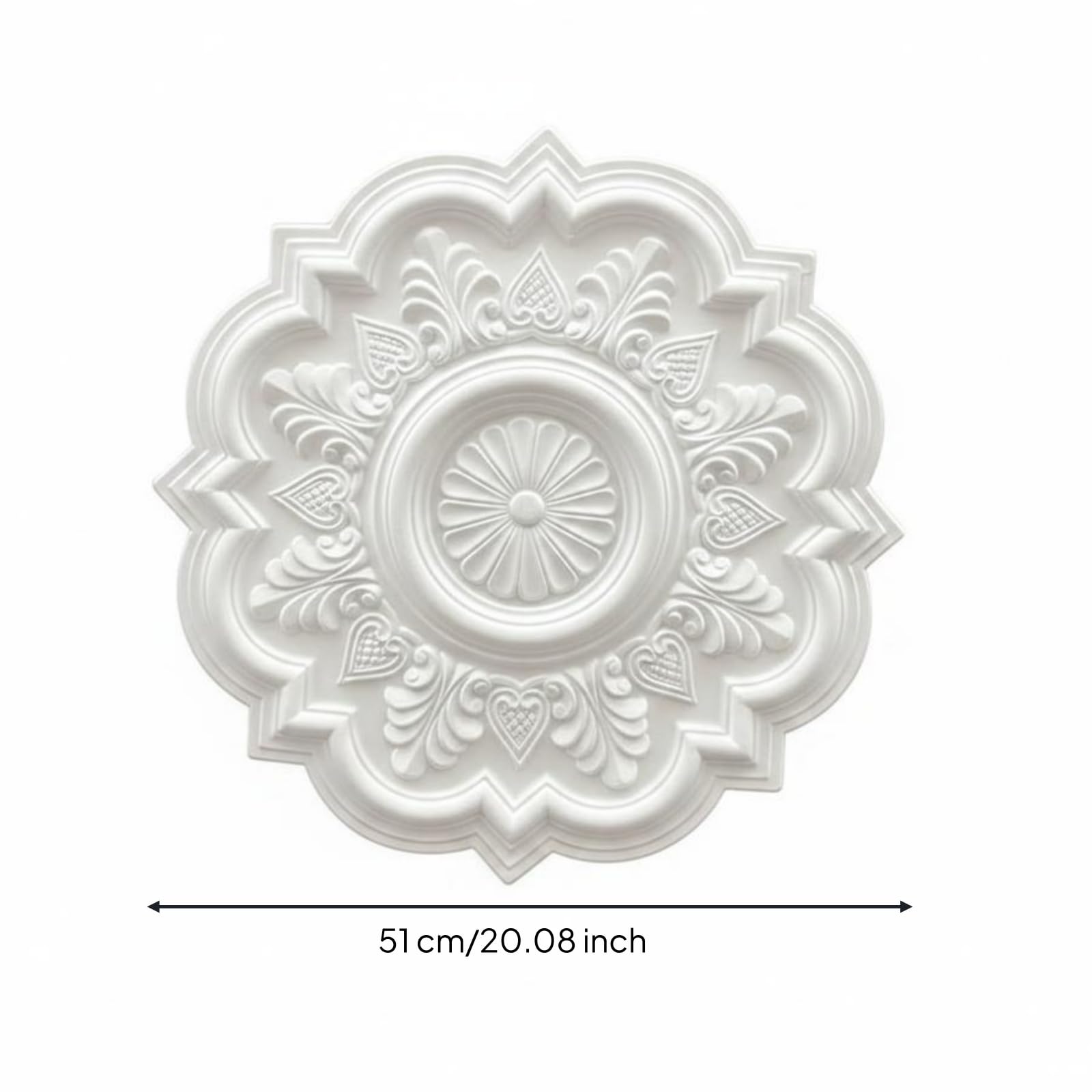 Rosone Floreale Rilievo Scolpito Rosone Plafoniera Ornato Medaglione Soffitto, 039 Carved 51CM A