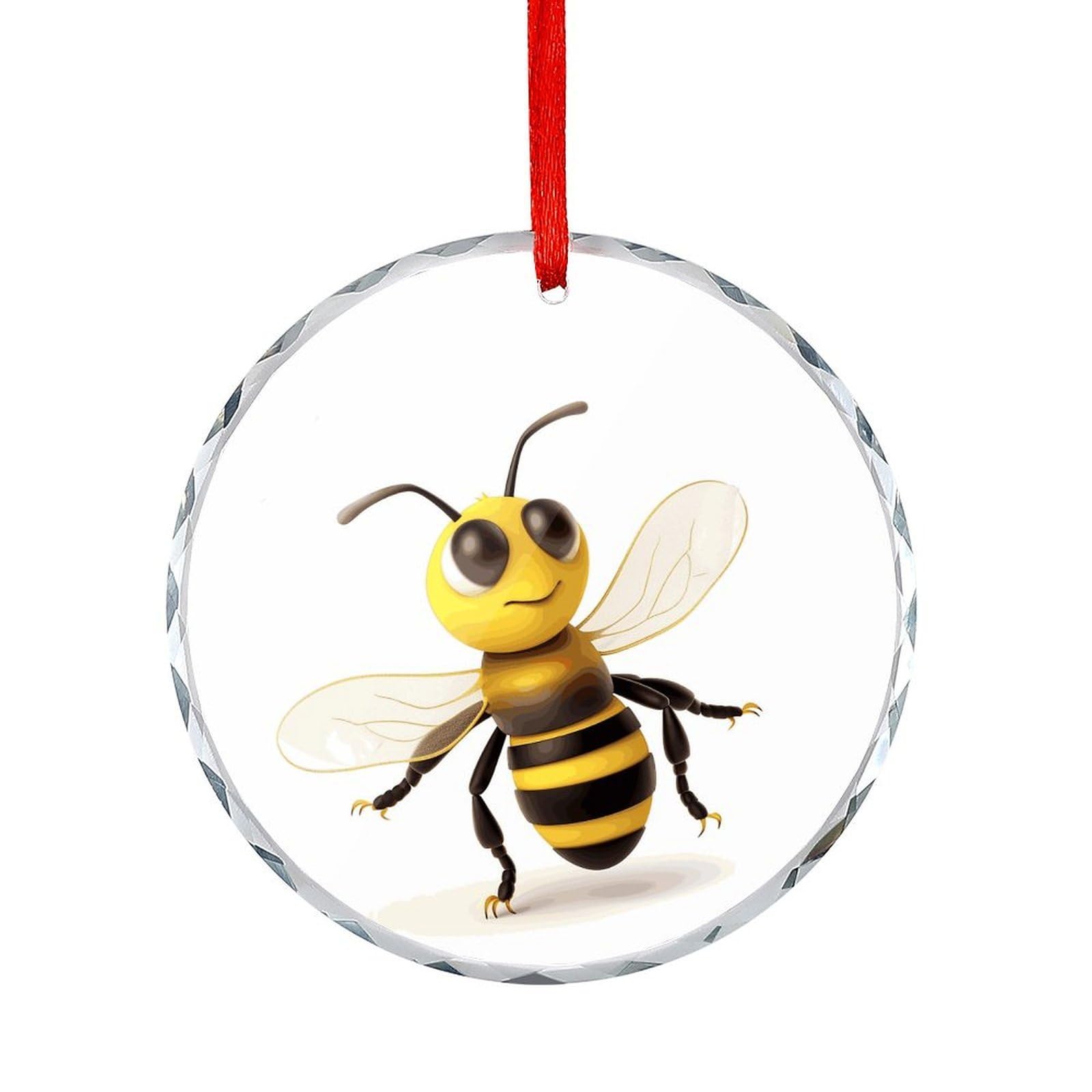 Btcowzrv Style Honey Bee Round Ornament Hanging Pendant Decor