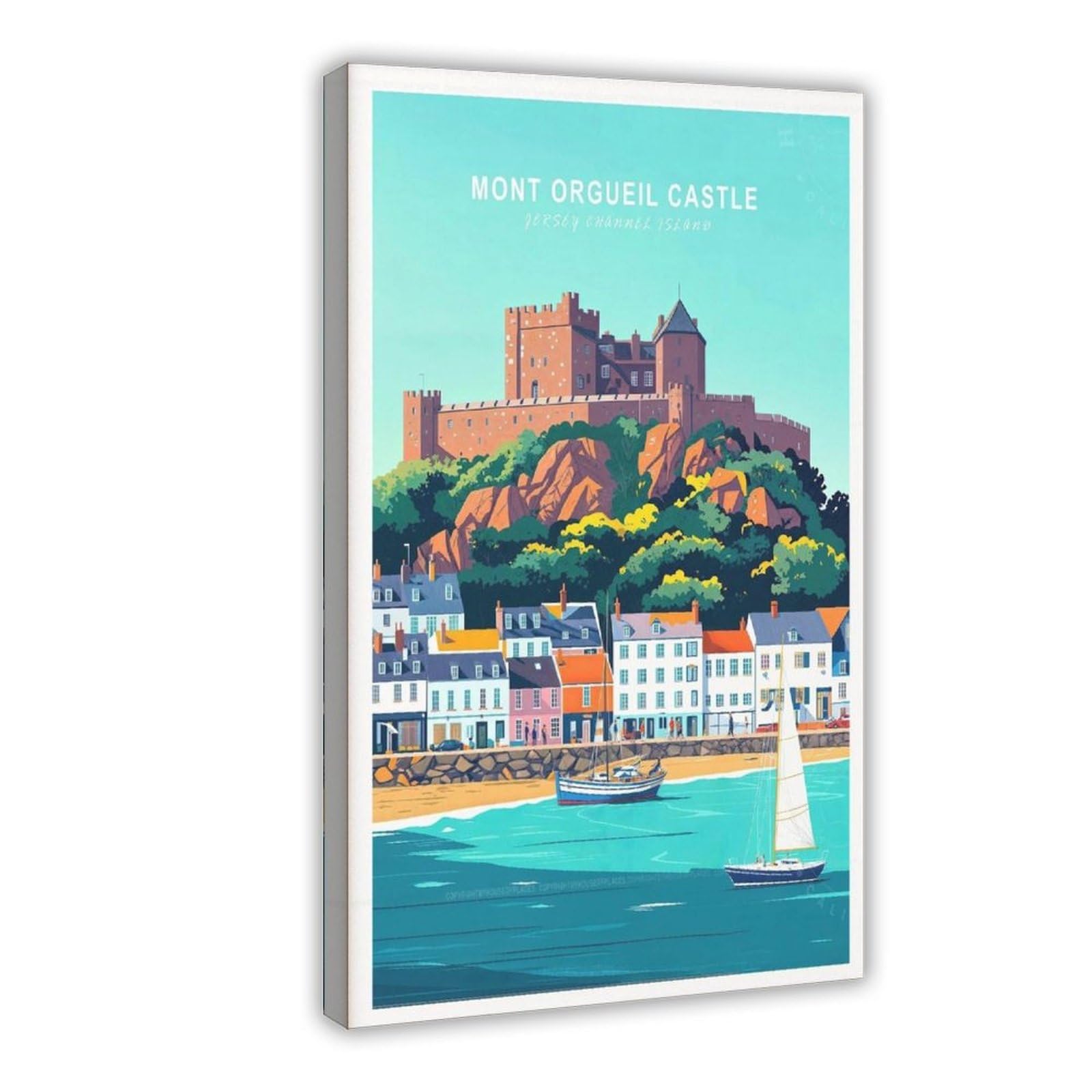 Qgvbgf Mont Orgueil Castle Jersey Channel Island Canvas Poster Bedroom Decor Landscape Office Room Decor Gift 12X18inch(30X45cm)