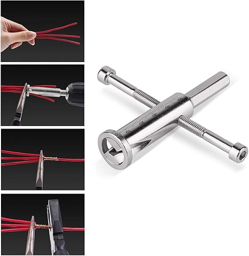 Miniatura 5 de Herramienta de pelado y torsión de cables, taladro eléctrico 2 en 1 y pelacables manual y pelacables manual, herramienta de corte de alambre de