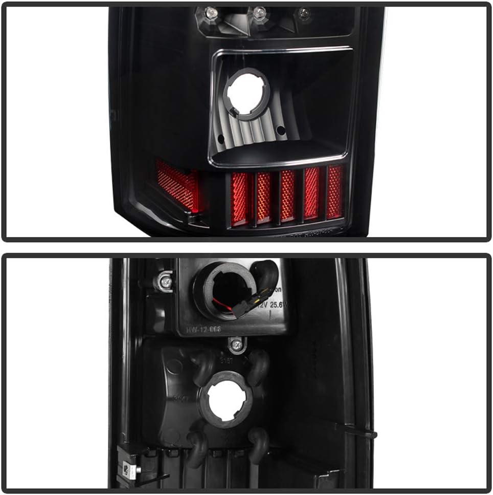ACANII - For 2003-2006 Chevy Silverado 1500 2500HD 3500HD Black Housing [C-Strip] LED Tail Lights Brake Lamps Left+Right