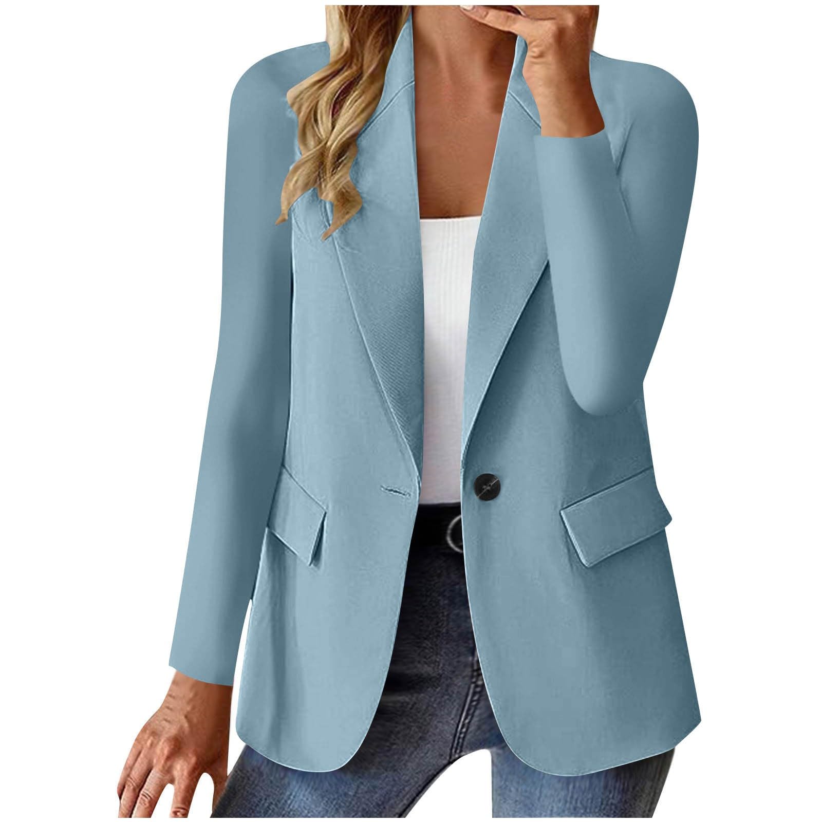 Stretchy Blazers for Women Open Front Work Blazer Casual Lightweight Jackets Long Sleeve Jacket Fall Winter Clothing