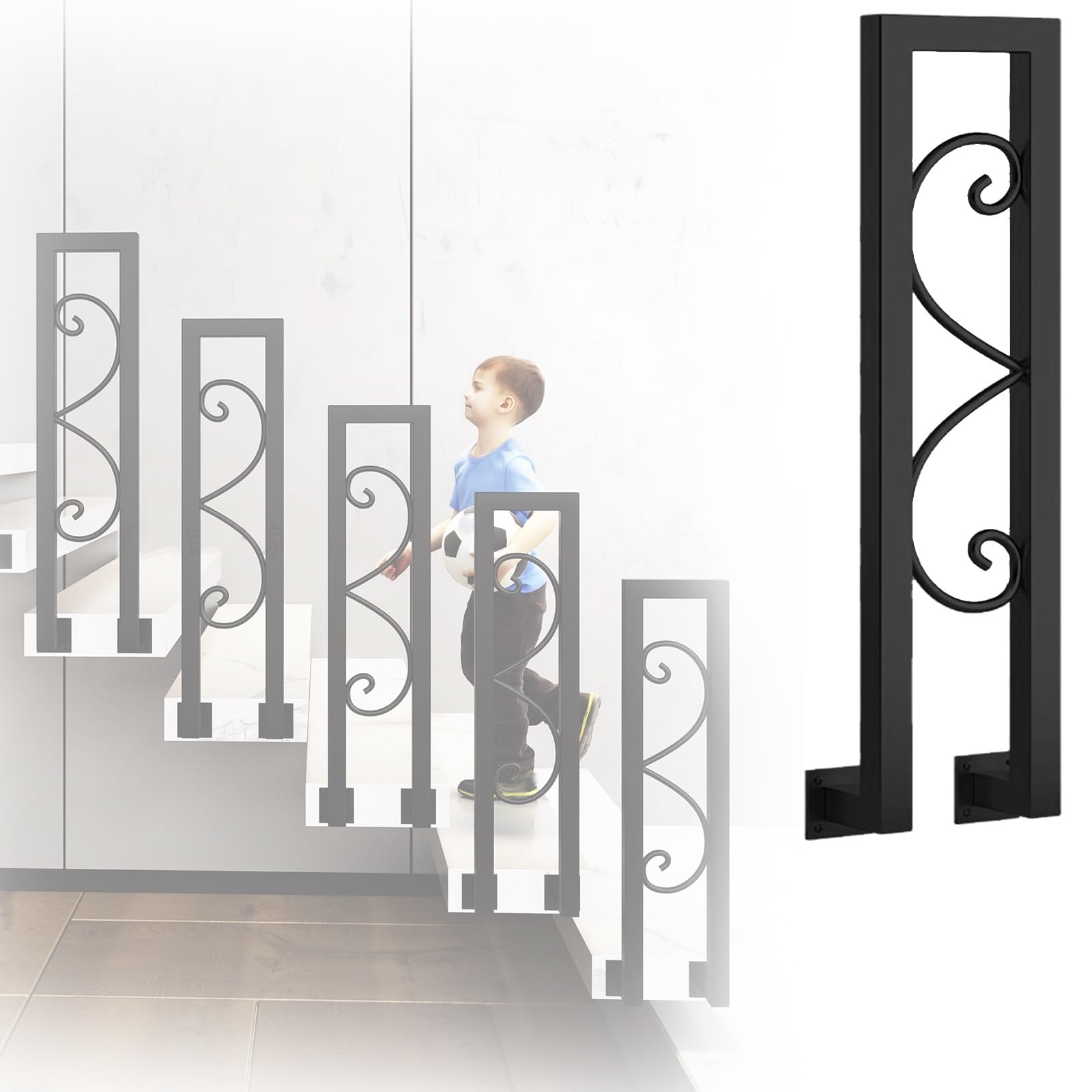Broches réglables pour balustre d'escalier en fer forgé moderne et élégant