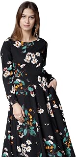 Tokyo Talkies Women's Long Sleeves Round Neck Printed Dresses | Stylish| Casual Price In India