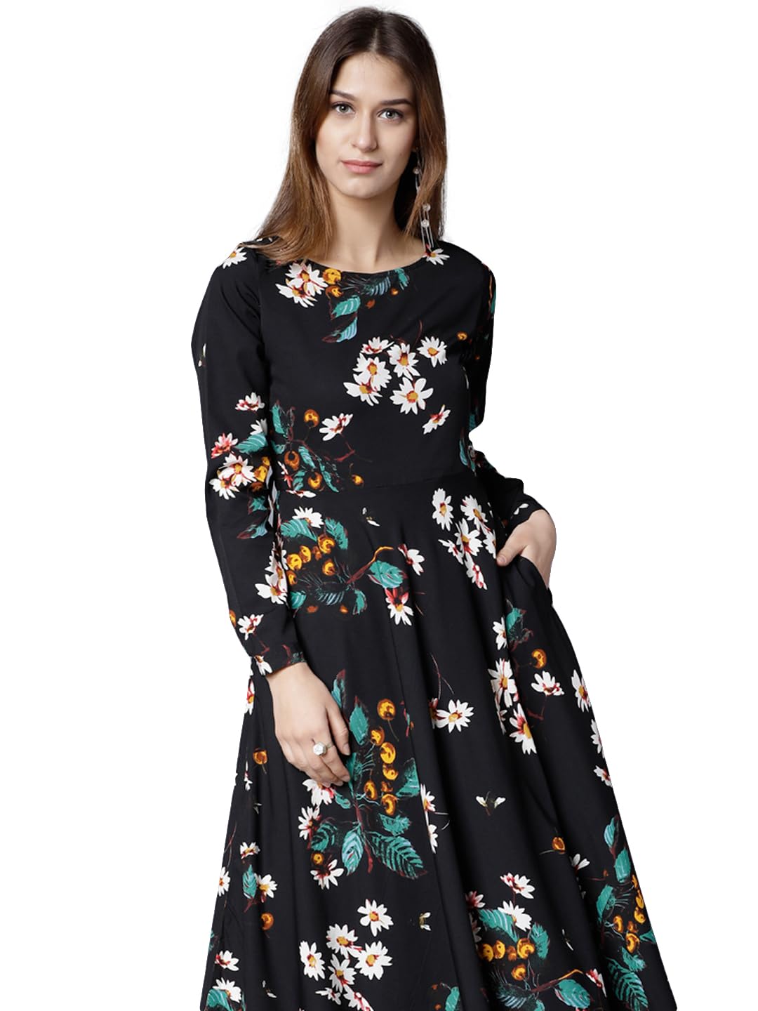 Tokyo Talkies Women’s Long Sleeves Round Neck Printed Dresses | Stylish| Casual Tokyo Talkies Women’s Long Sleeves Round Neck Printed Dresses | Stylish| Casual