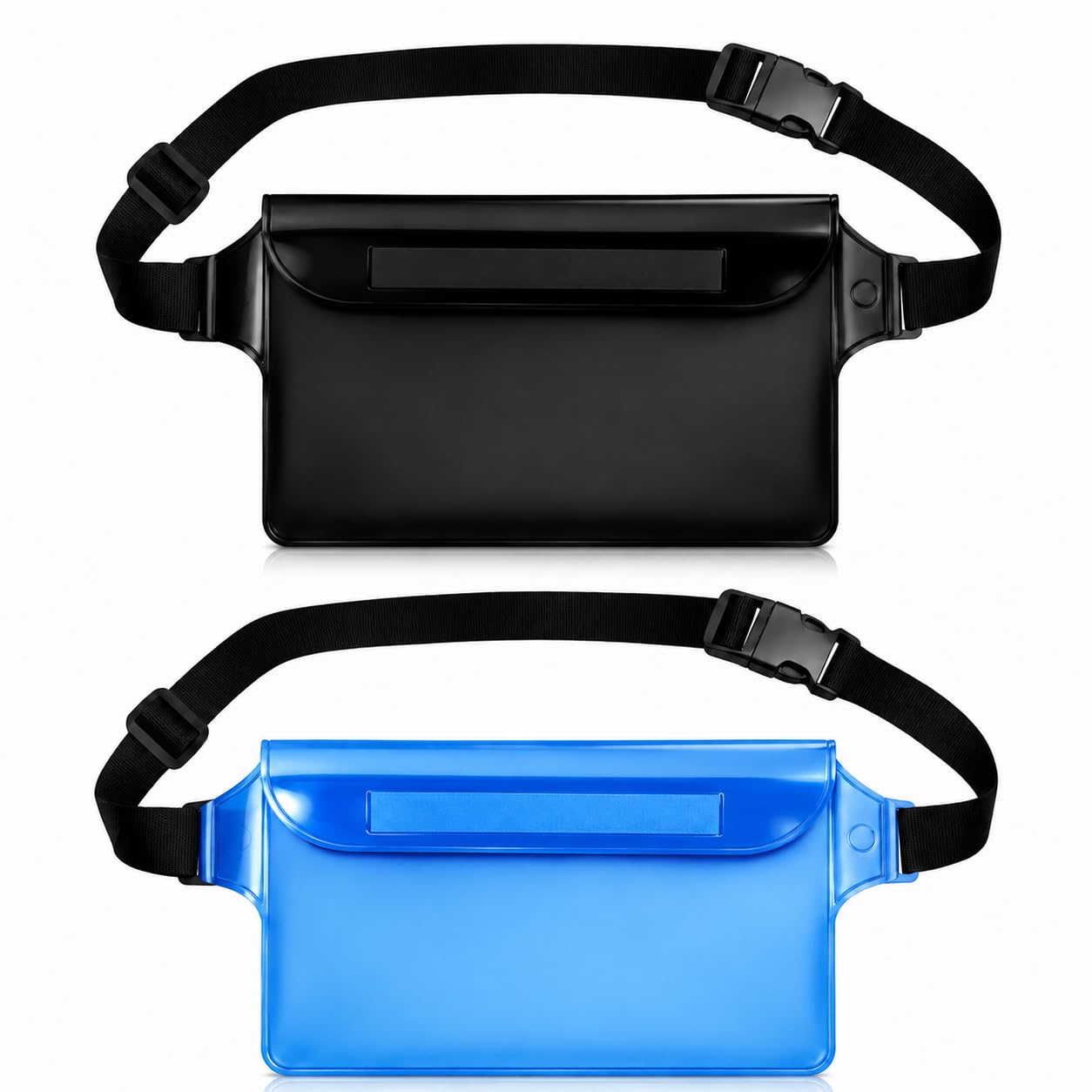 2 Pack Waterproof Pouch Bag with Adjustable Waist Strap, IP68 Waterproof Bumbags and Waterproof Phone Pouches, Large Capacity Dry Bags for Beach, Swimming Bags, Paddleboard Accessories