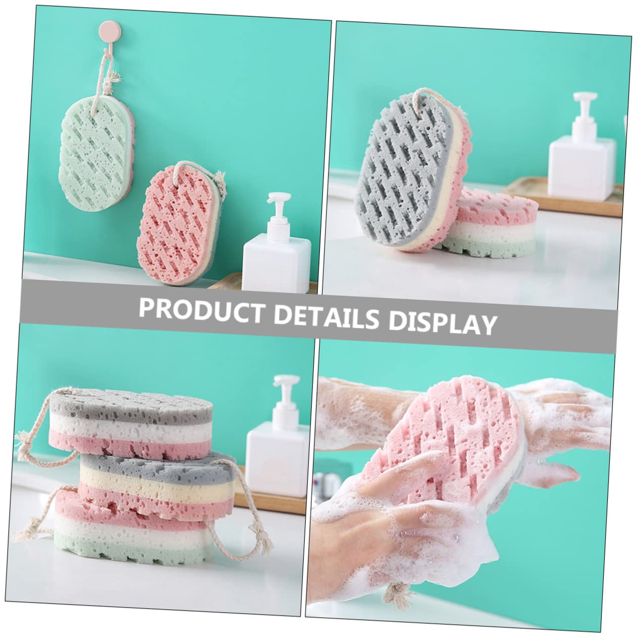 Beavorty 16 Piezas esponja depurador depuradores de baño para hombres esponja de baño dry soon corporal de espalda de espesar