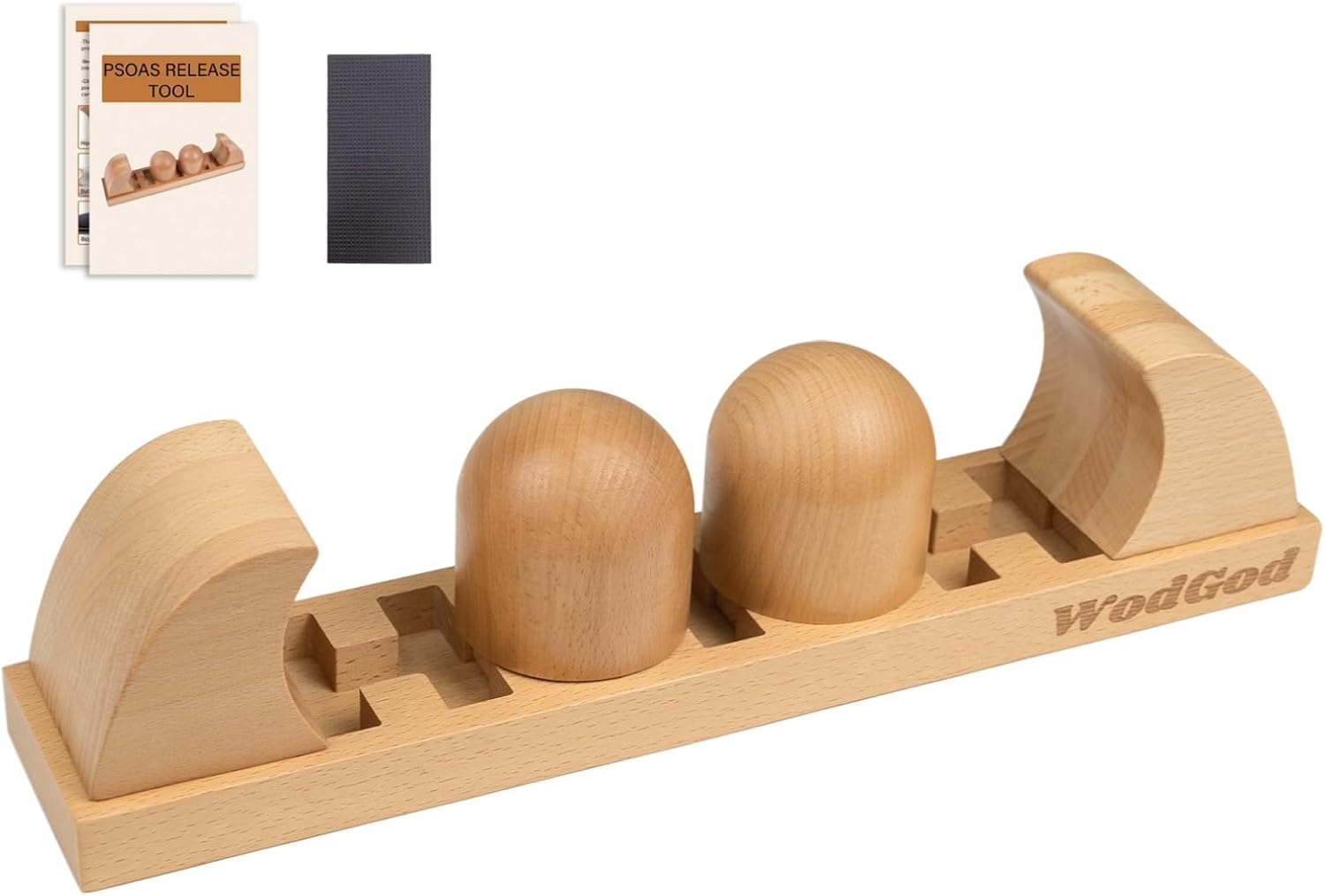WodGod Wooden Psoas Release Tool - Deep Tissue Muscle Massager for Hip Flexor, Lower Back Pain Relief, Adjustable Yoga & Mobility Enhancement